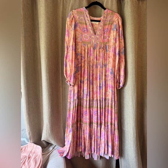 Spell Butterfly Boho Pink and Purple Maxi Dress in Musk - Picture 3 of 8